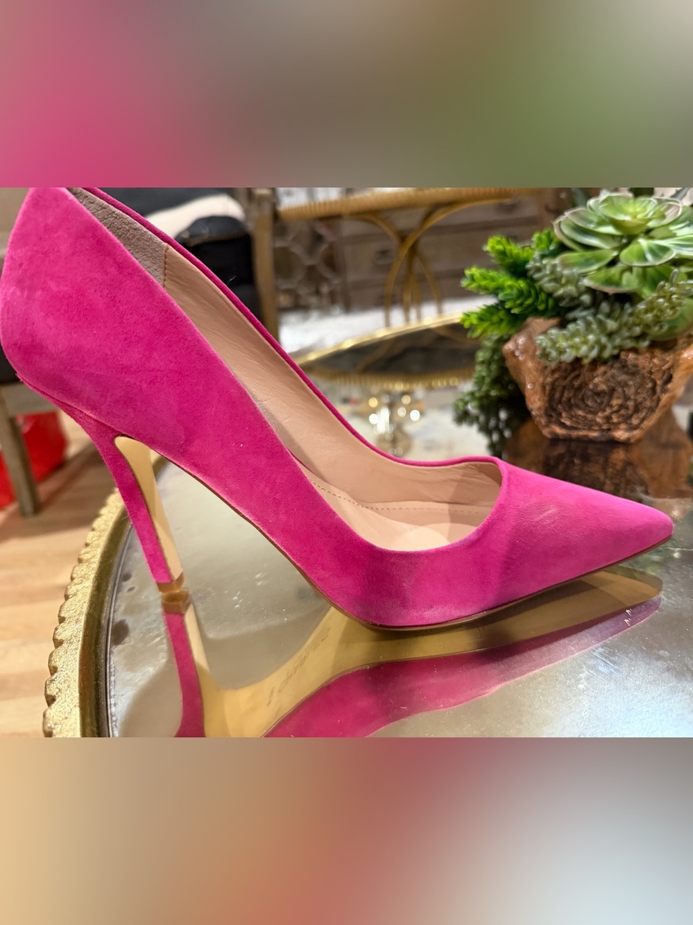 Charles by Charles David Hot Pink Suede Pointed-Toe Pumps size 8.5 - Picture 7 of 9